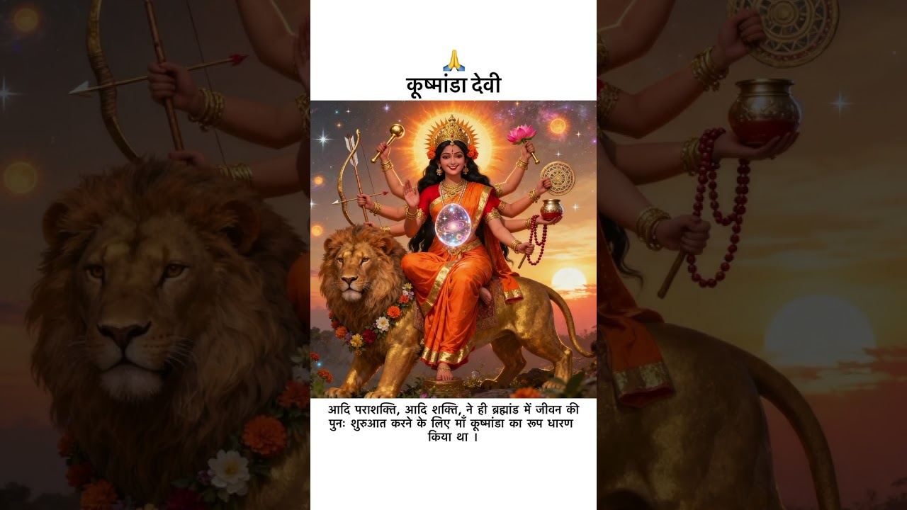 🌸 Maa Kushmanda Devi – Fourth Day of Navratri | Divine Energy & Creator of Universe 