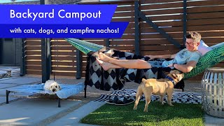 Camp with me -- in our backyard, with cats and dogs and campfire nachos 🔥🧀 by Shoestring Martha 2,139 views 6 months ago 20 minutes