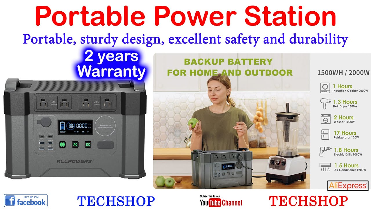 ALLPOWERS Portable Power Station Backup battery for a home Best