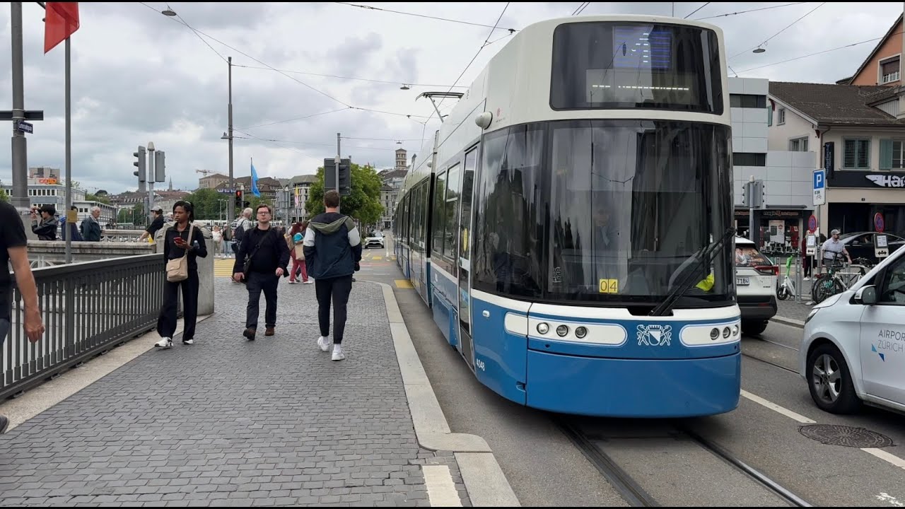 Tramverkehr in Zürich, Rudolf-Brun-Brücke (09.06.2024)