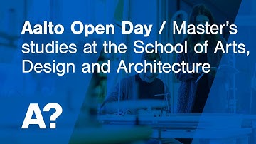 Student webinar | School of Art, Design and Architecture - Master