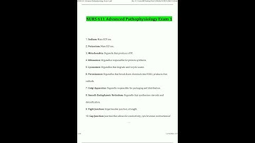 2025 NURS 611 Advanced Pathophysiology Exam 1 Actual Exam Questions  Answers 100 Correct Verified by