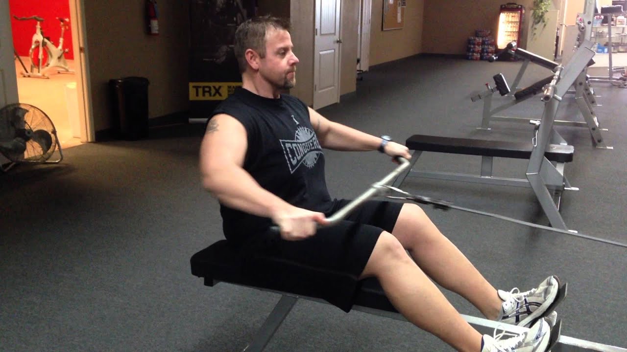 Seated Straight Bar Row - YouTube
