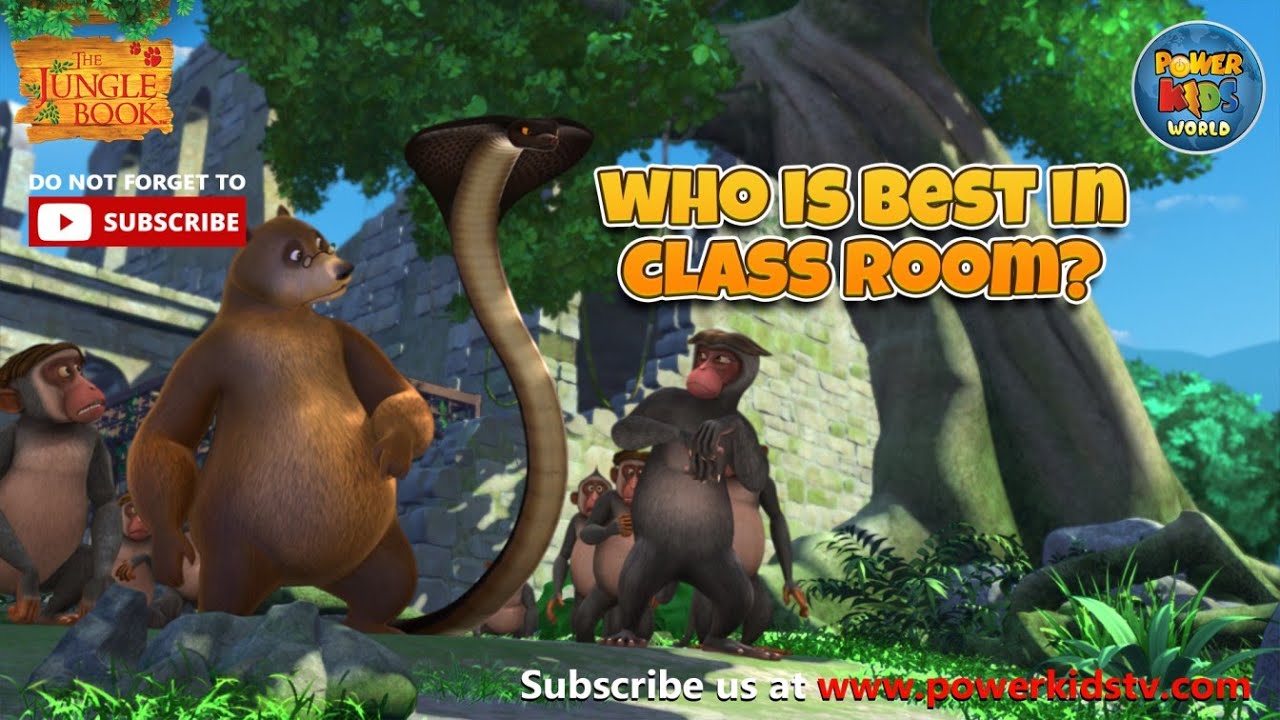 Who is best in class room Mega Episode jungle book cartoon | Mowgli |  Elephant | @PowerKidsWorld - YouTube