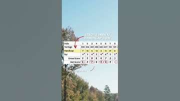 The stroke index row and how to use it when you