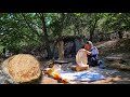 Baking local bread in nature | The amazing skill of a nomadic woman