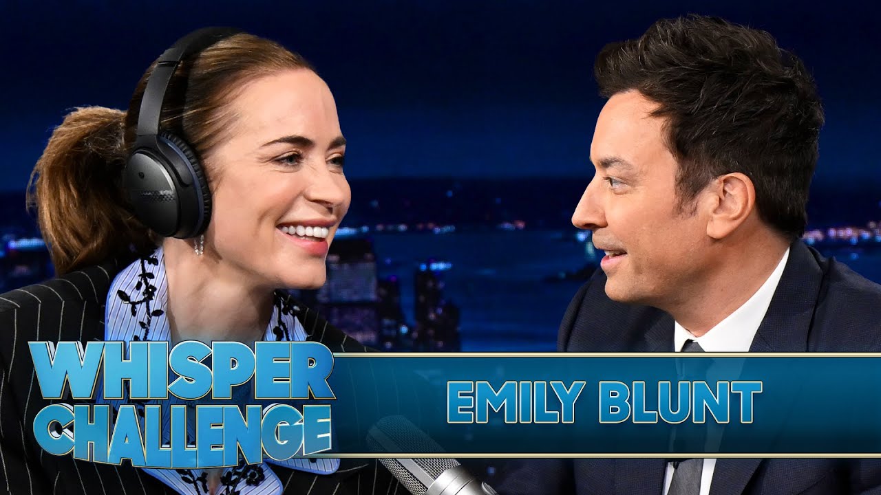 Whisper Challenge with Emily Blunt | The Tonight Show Starring Jimmy Fallon