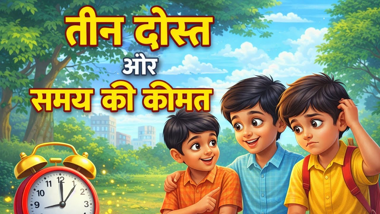 तीन दोस्त और समय की कीमत | बच्चों की लंबी नैतिक कहानी | Ravi Ki Kahaniyan