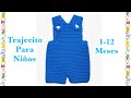 Overol / peto/ pechera /Body o trajecito para niños en gancho de 1-12 meses -Crochet for Baby #128