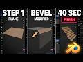 How to Make Stair in 40 Seconds using bevel in blender