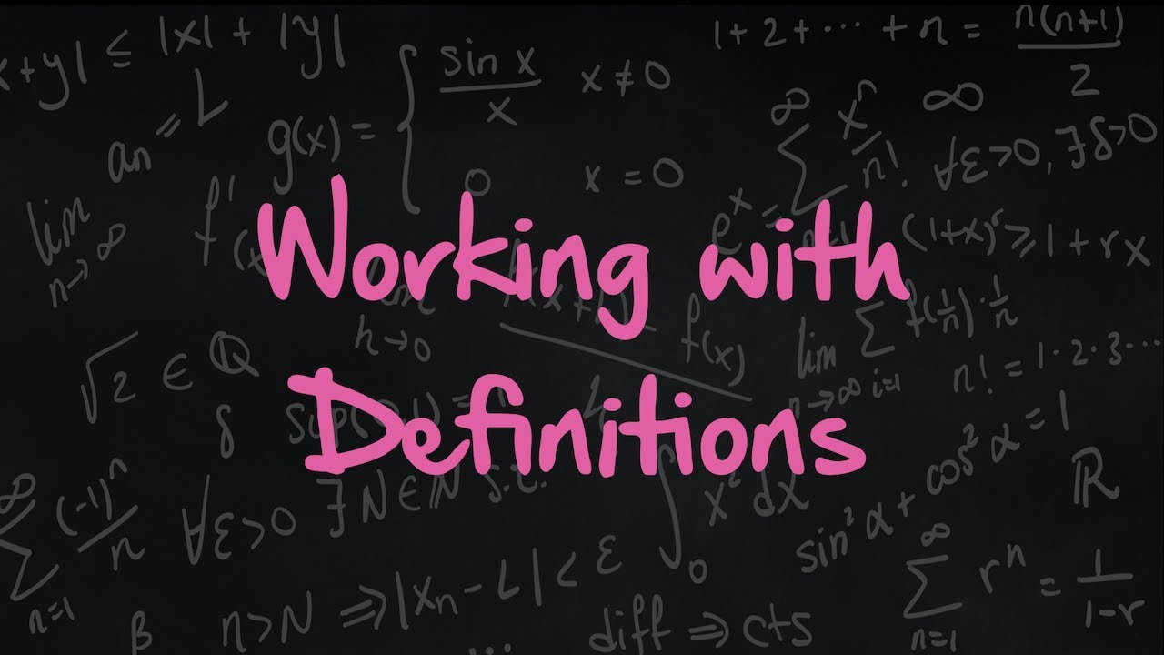 1.10 Working with Definitions - YouTube