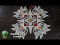 Very simple rangoli design with 5x1 dot  beautiful rangoli kolam  easy rangoli muggulu  rangoli