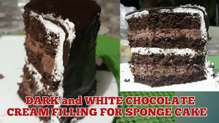 Dark and white chocolate cream filling for sponge cake