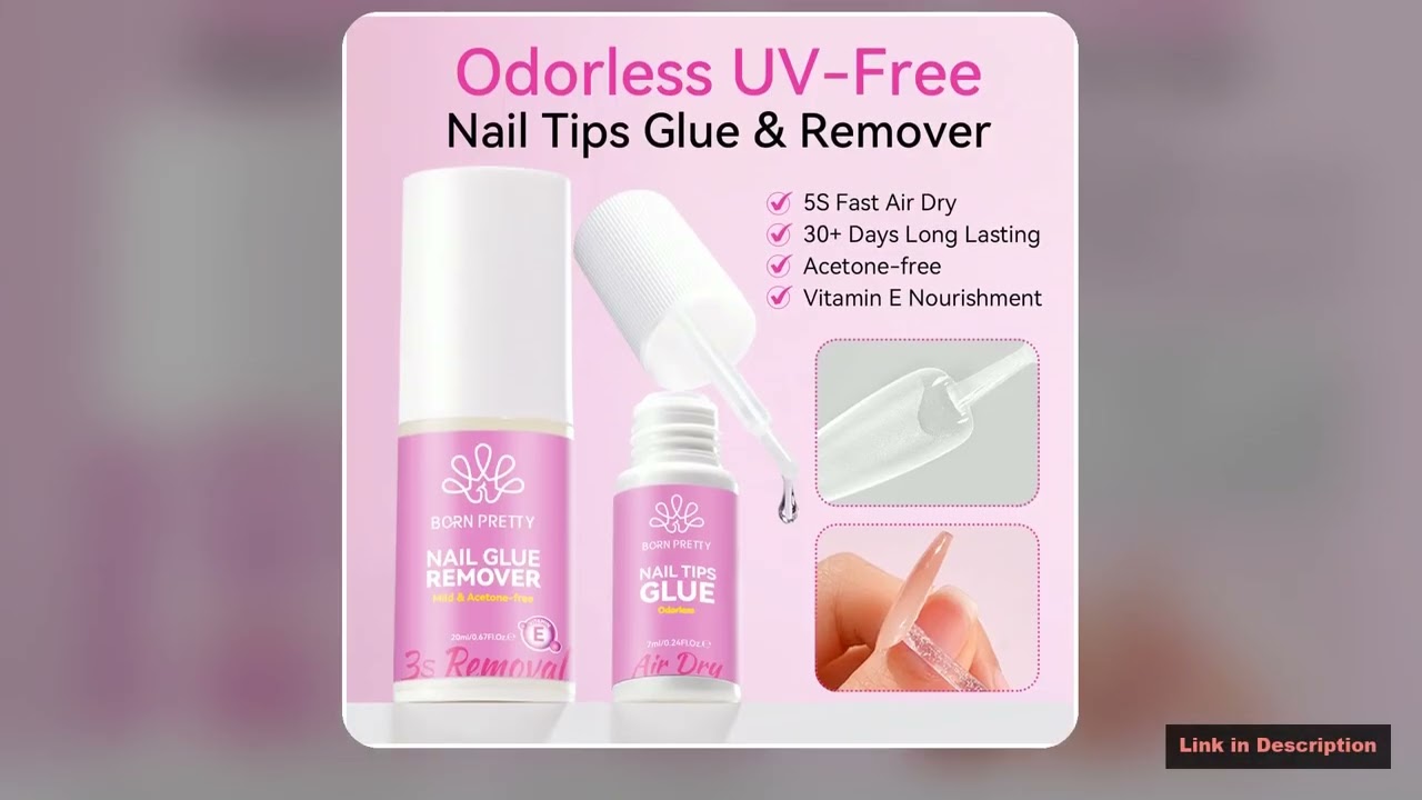 BORN PRETTY 20ml Nail Glue Remover For Fake Nails Easily Removes Acrylic Nails With 7ml Nail Tips