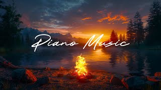 Lakeside Serenity - Relaxation with Campfire and Piano Harmony - Free 1 Day