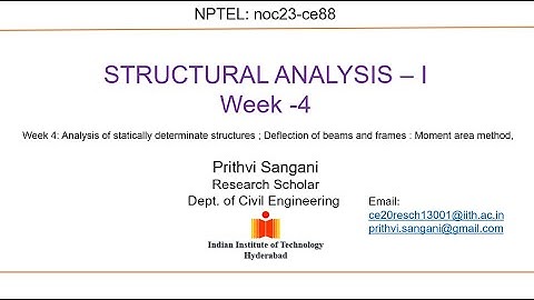 Structural Analysis - 1, noc23-ce88 NPTEL Tutorial (week -4)