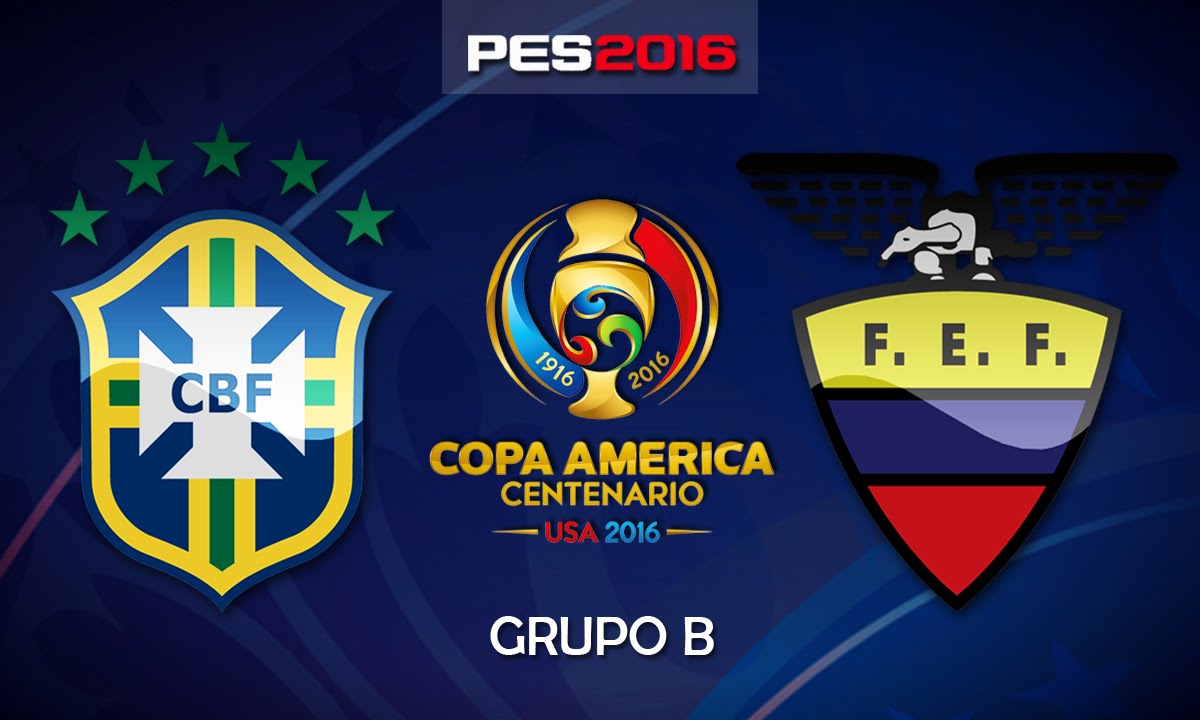 Brasil x Equador Grupo B Copa América Centenário PES 2016 (PS4