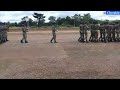 Members of the Zimbabwe National Army in slow and quick times march past at the handover takeover...