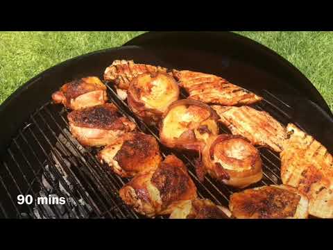 Smoked Chicken and Bacon Wrapped Onions