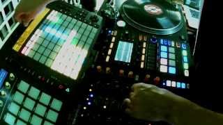 Traktor 2.9 and Ableton ( PUSH ) - Djing + Live Sequencer and Finger Drums