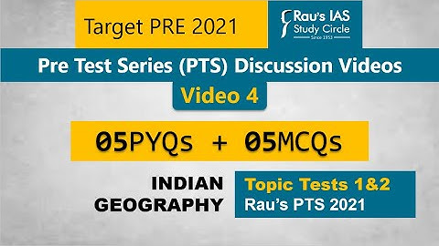 UPSC Prelims Test Series 2021 | MCQs from Indian Geography - Video 4 | Rau