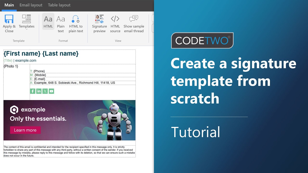 CodeTwo tutorial: Create a professional email signature template from scratch
