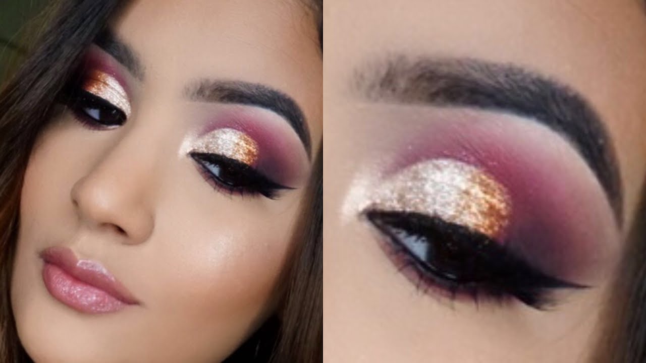 Featured image of post Maquillaje Color Vino Con Dorado De este modo podemos decantarnos por dise os en el que este color de moda se combina con un esmalte purpurina para dos de sus u as