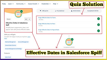 Effective Dates in Salesforce Spiff | Salesforce Trailhead | Quiz Solution