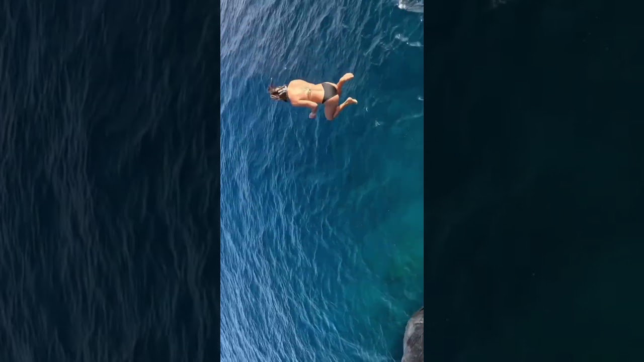 Cliff jumping in the US Virgin Islands! #cliffjumping #usvirginislands #sailing #sailingfamily