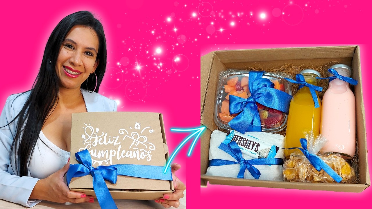 DESAYUNO Sorpresa en Caja de Cartón 💝 REGALO de Cumpleaños Fácil y Rápido para Hombre