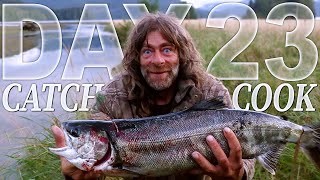 Greg Day 23 Coho Salmon Catch & Cook | 30 Day Survival Challenge: Vancouver Island