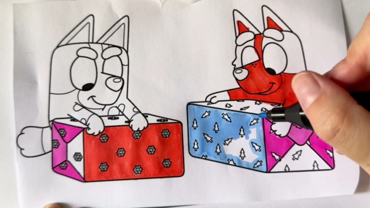 Desenho Animado Bluey | Colorindo a Bingo e a Muffin 