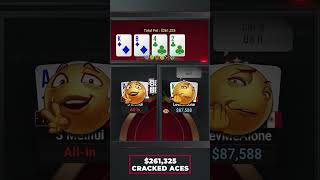 Cracked ACES for $261,325 Pot | High Stakes Poker #shorts