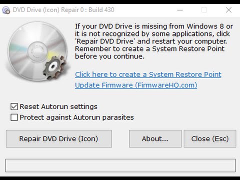 Windows 10 не видит DVD привод
