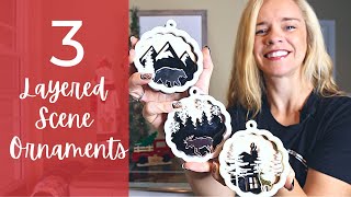 Layered Winter Scene Ornaments with Glowforge