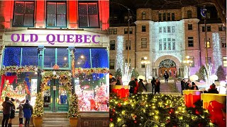 [4K]🇨🇦 Old Quebec City Christmas Walk🎄: German X-mas Market🌟 Notre-Dame de Québec⛪ St. Jean St. 2021