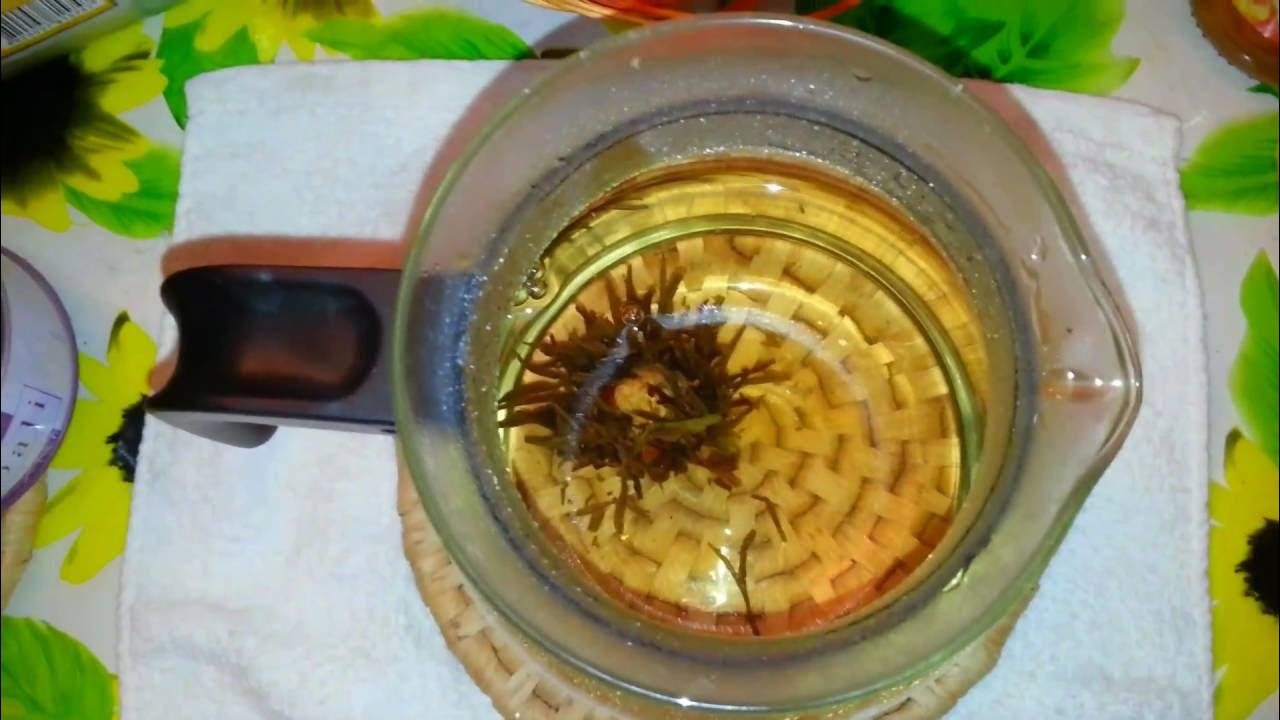 Чай в бутонах в бокале. - YouTube