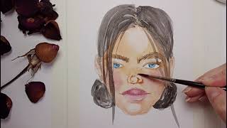 KOLAY SULUBOYA PORTRE / YÜZ - WATERCOLOR PORTRAIT - Painter Derya