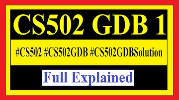 CS502 GDB 1 #CS502 #CS502GDB #CS502GDBSolution #CS502GDB