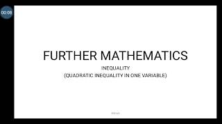 Quadratic inequality:graphical method