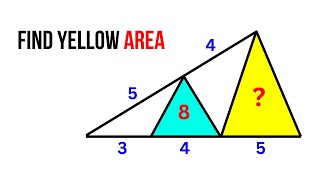 Find the area of the yellow triangle | Area of blue triangle is 8 | A Nice Geometry Problem