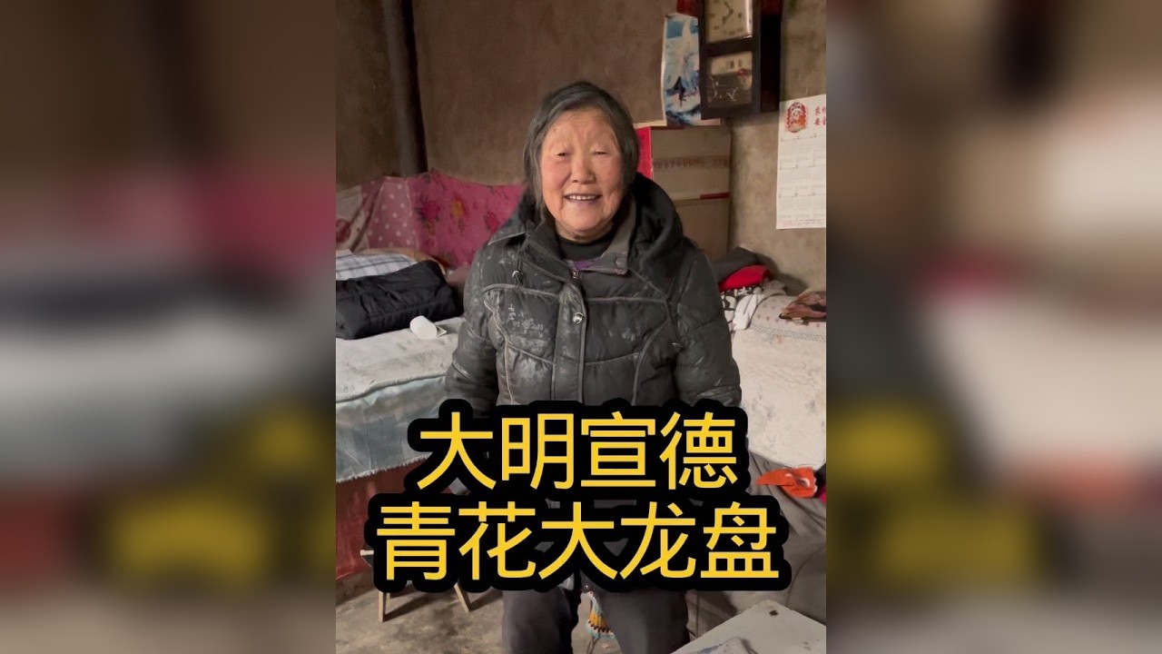 下乡收货大娘家青花大龙盘