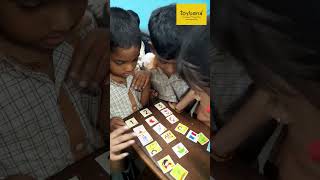 Children learn how to arrange cards in the right sequence