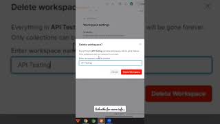 Delete Workspace in Postman #viralshorts #automationtesting