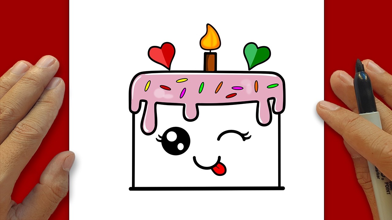 How to Draw a CAKE 🎂– Easy Line Art Tutorial
