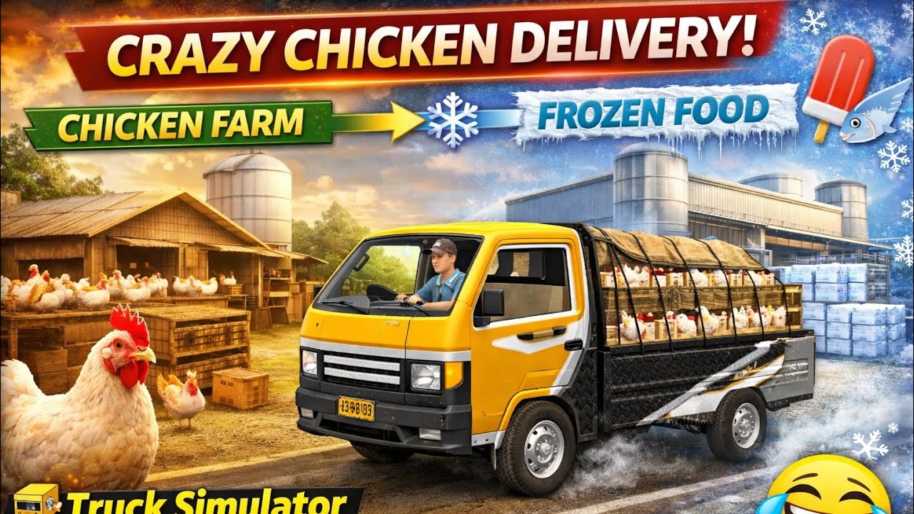 🐔 Chicken Farm Pickup ➝ Frozen Food Delivery | Truck Simulator Indonesia Part-3 