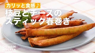 カリッと食感♪枝豆とチーズのスティック春巻き　｜　How To Make Edamame and Cheese Stick Spring roll