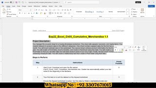 Exp22 Excel Chapter 5 Cumulative | Merchandise Analysis v1.1 | Excel 365/2021 Tutorial