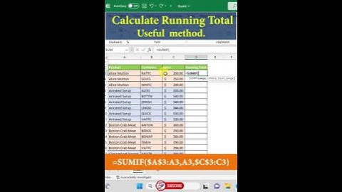 Easy Method | Running Total in Excel