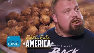 Eddie Hall Defeats the Conch Fritter Challenge | Eddie Eats America